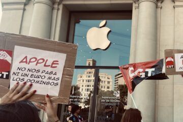 Huelga Apple Barcelona.